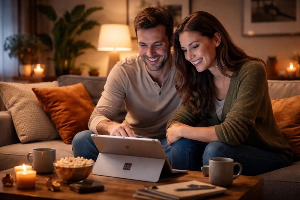 partagez une soirée complicité avec notre quizz de couple interactif sur tablette tactile microsoft surface. testez vos connaissances et renforcez votre relation en vous amusant ensemble.